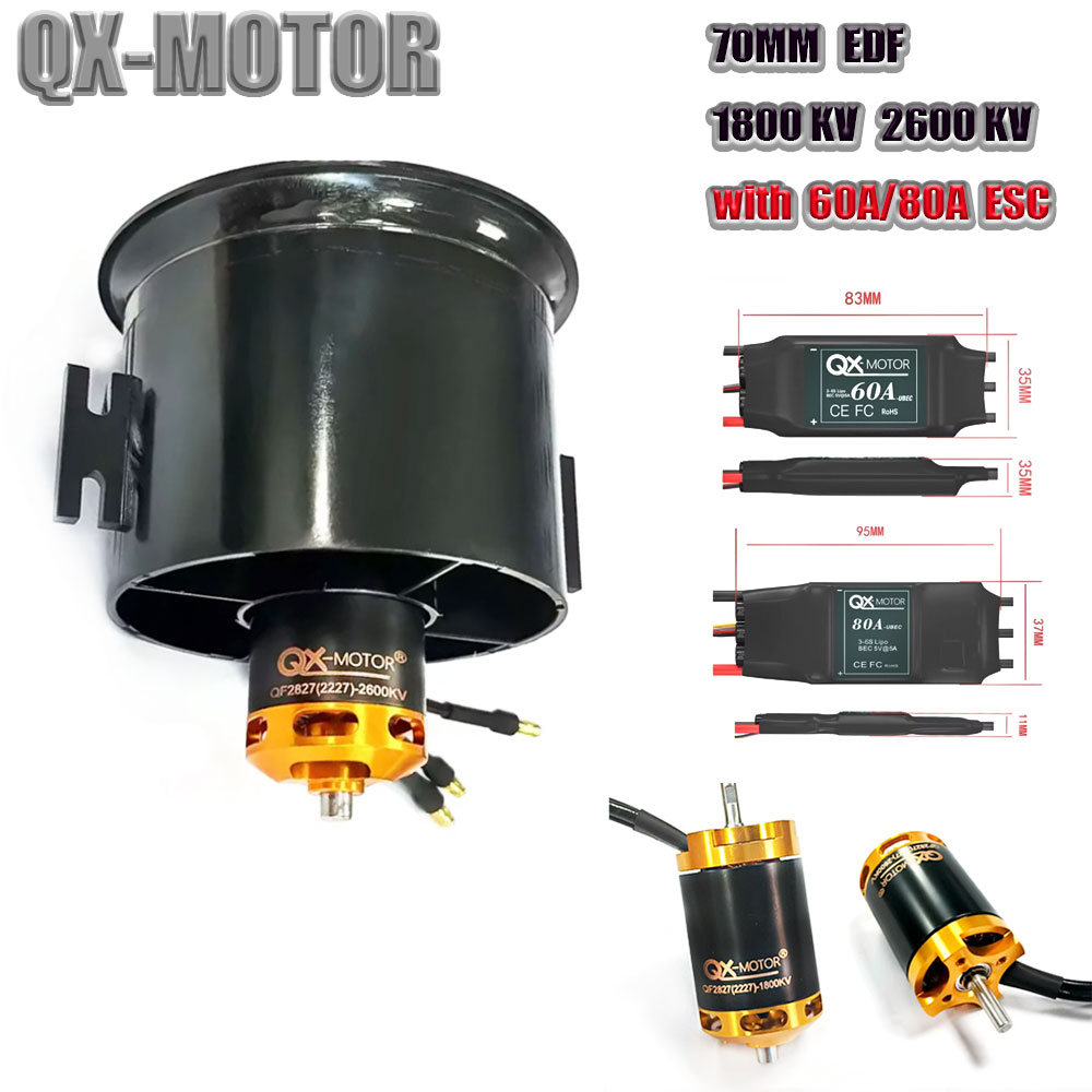 Rc Helicopter Blade - QX-MOTOR 70mm EDF Ducted Fan 12